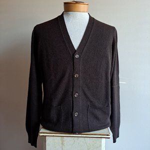 NEW Misternic Men's Italian 100% Cashmere Brown Sweater Cardigan Size 48 / S